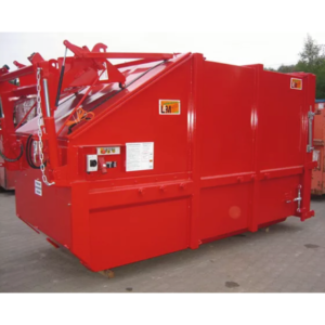 Red Model AS Portable Compactor outside from a side profile.