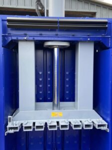 The empty interior of the PP1207 baler.