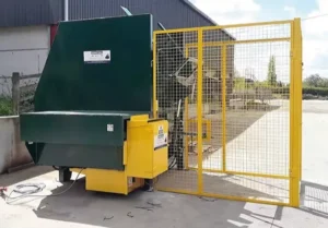 Durapac CB1250 compactor, refurbished and in good condition, standing outside a facility.